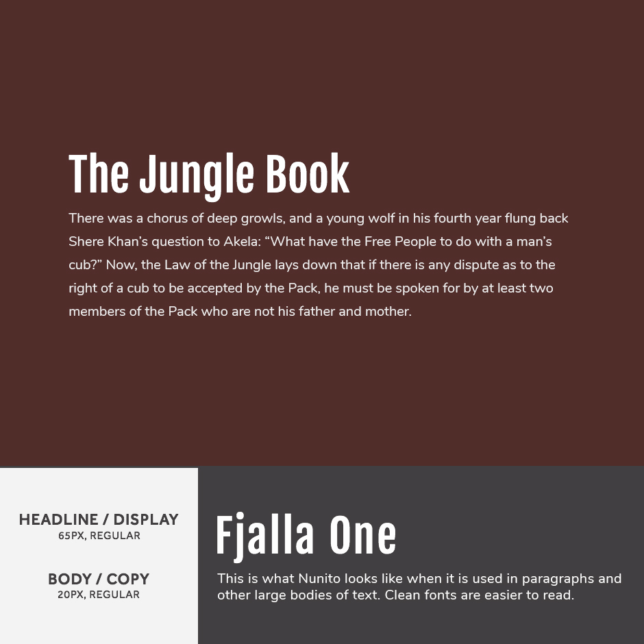 Fjalla One + Nunito - 21 Google Fonts Combinations For Websites