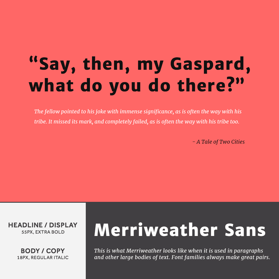 Merriweather Sans + Merriweather Sans - 21 Google Fonts Combinations For Websites