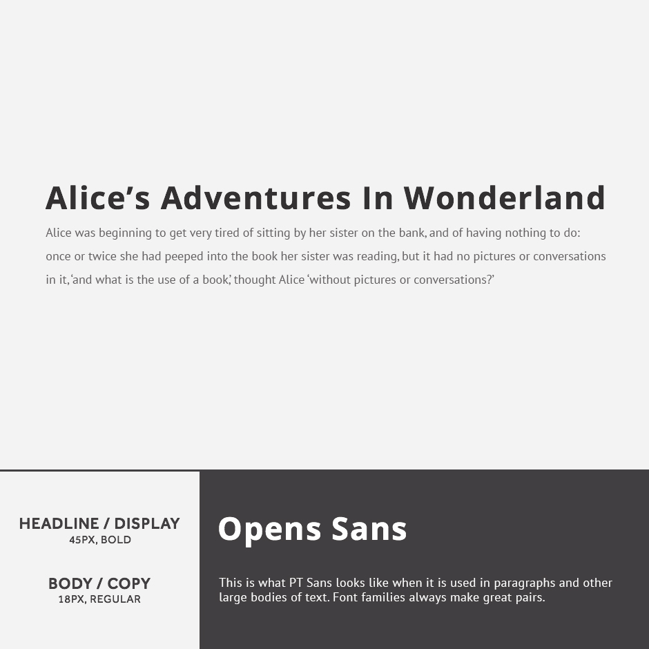 Open Sans + PT Sans - 21 Google Fonts Combinations For Websites