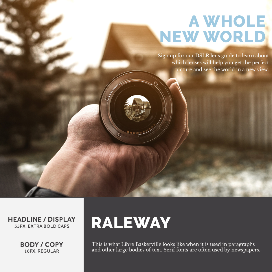 Raleway + Libre Baskerville- 21 Google Fonts Combinations For Websites
