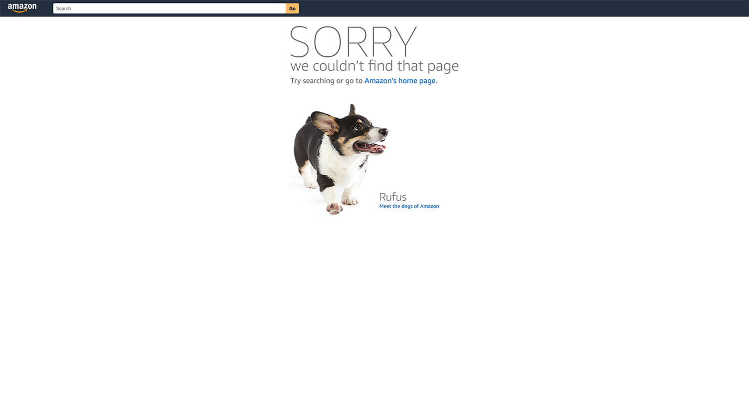 Amazon's 404 Page is one of 7 Creative 404 Pages & The Best Practices For Yours