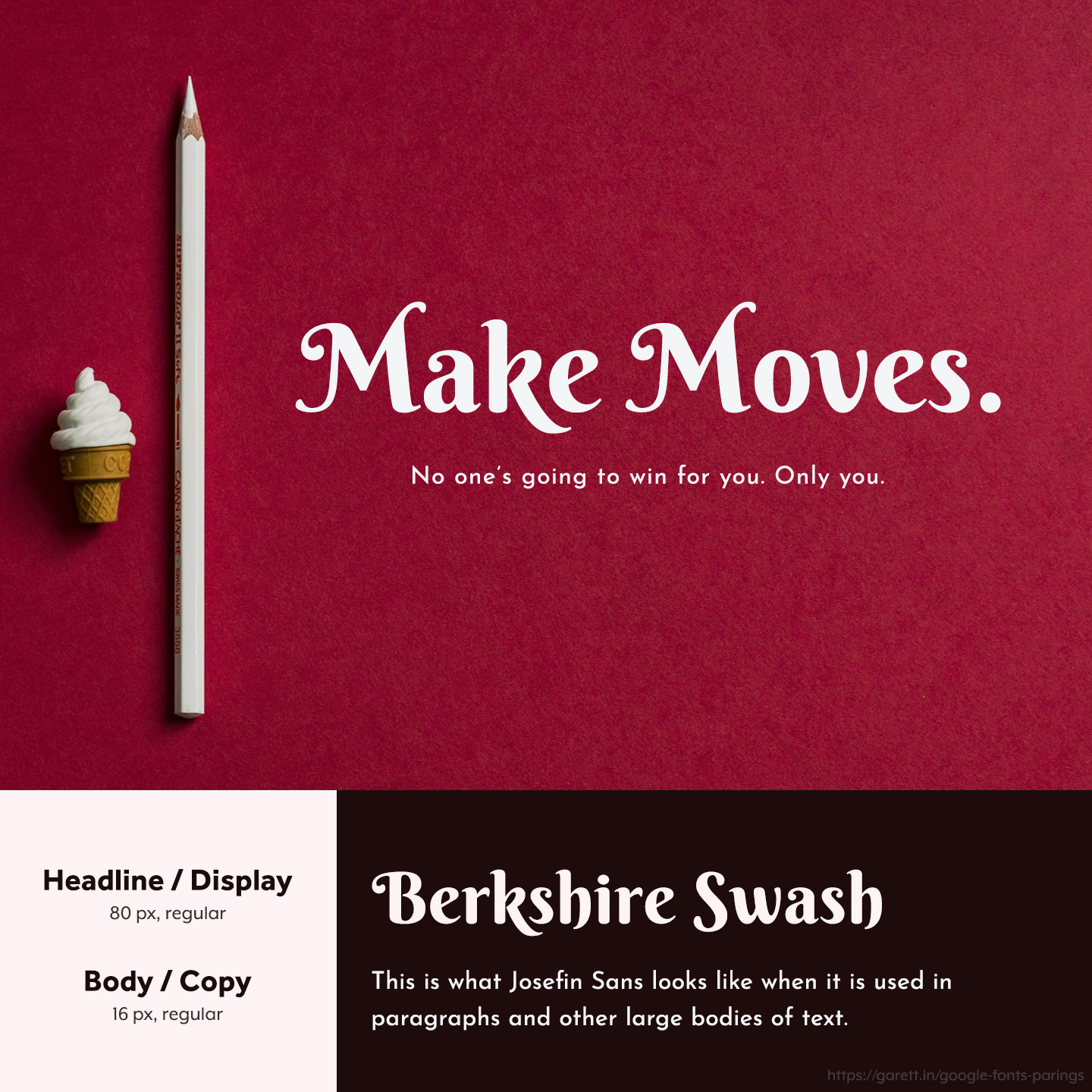 Berkshire Swash and Josefin Sans font pairing - 30 Google Font Pairings for Your Brand and Website