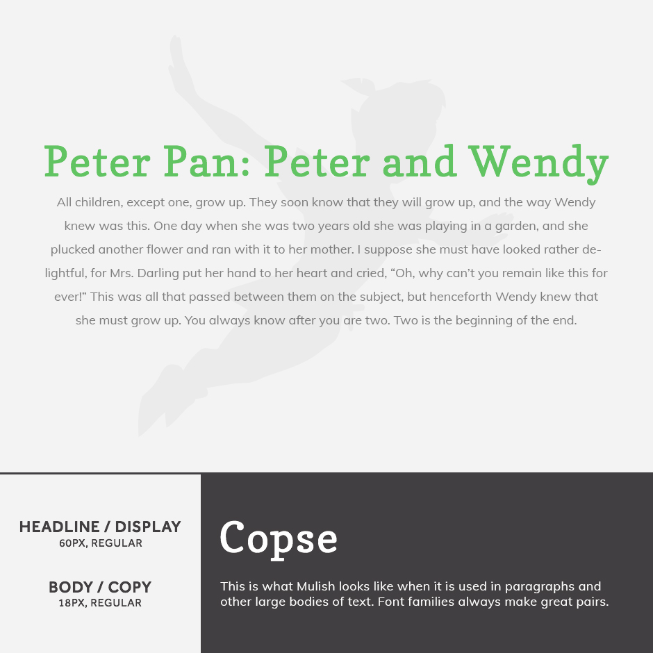 Copse + Mulish - 21 Google Fonts Combinations For Websites