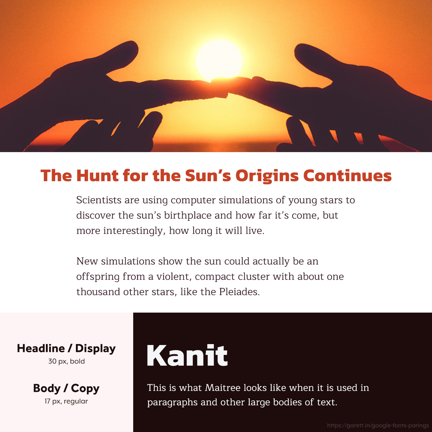 Kanit and Maitree font pairing - 30 Google Font Pairings for Your Brand and Website