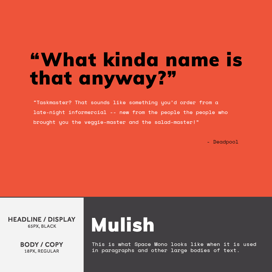 Mulish + Space Mono - 21 Google Fonts Combinations For Websites