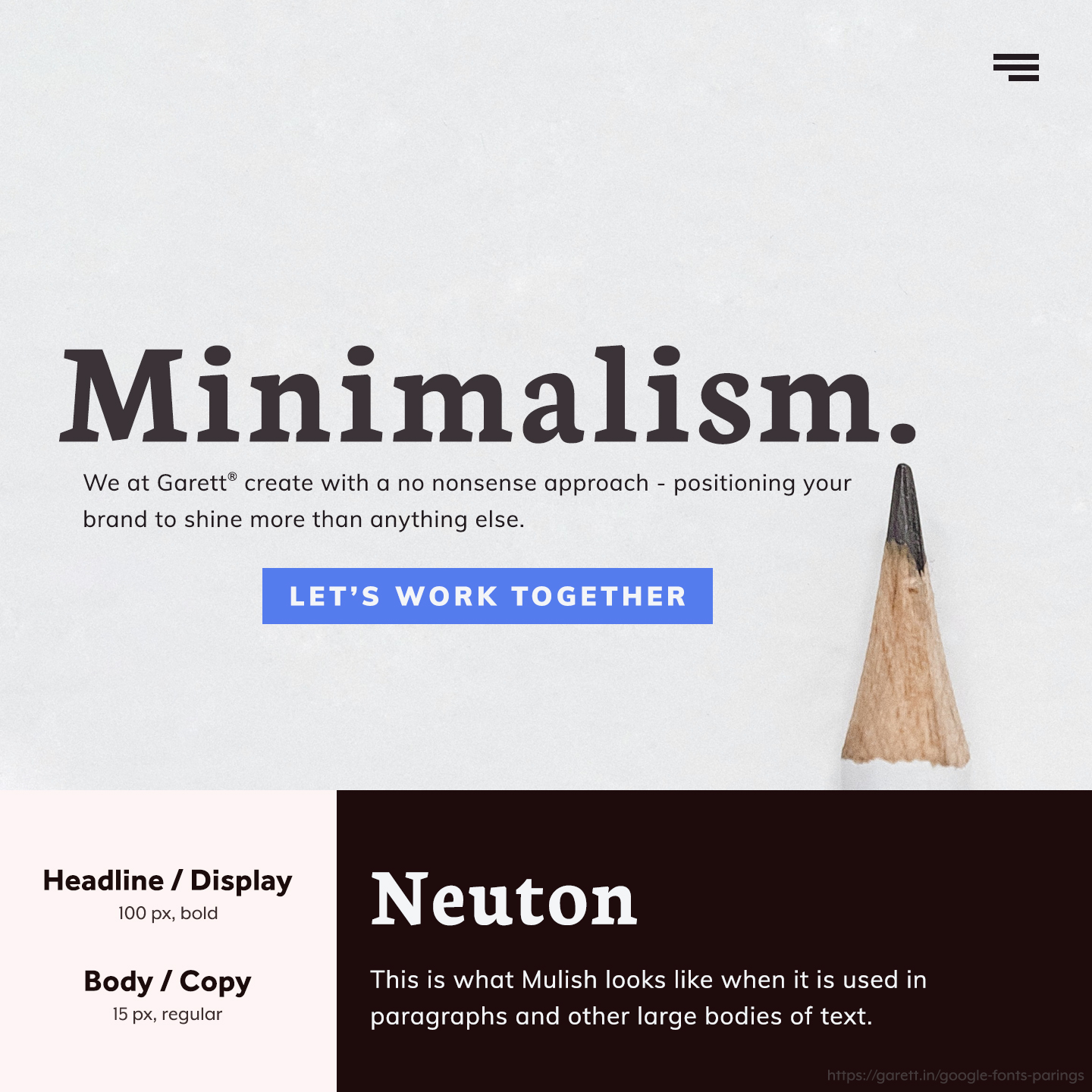 Neuton and Mulish font pairing - 30 Google Font Pairings for Your Brand and Website