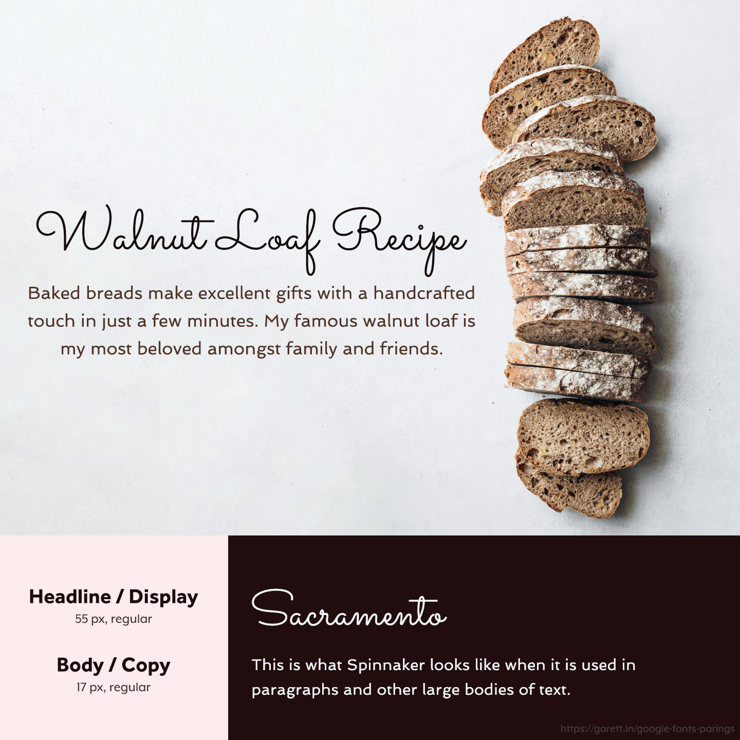 Sacramento and Spinnaker font pairing - 30 Google Font Pairings for Your Brand and Website