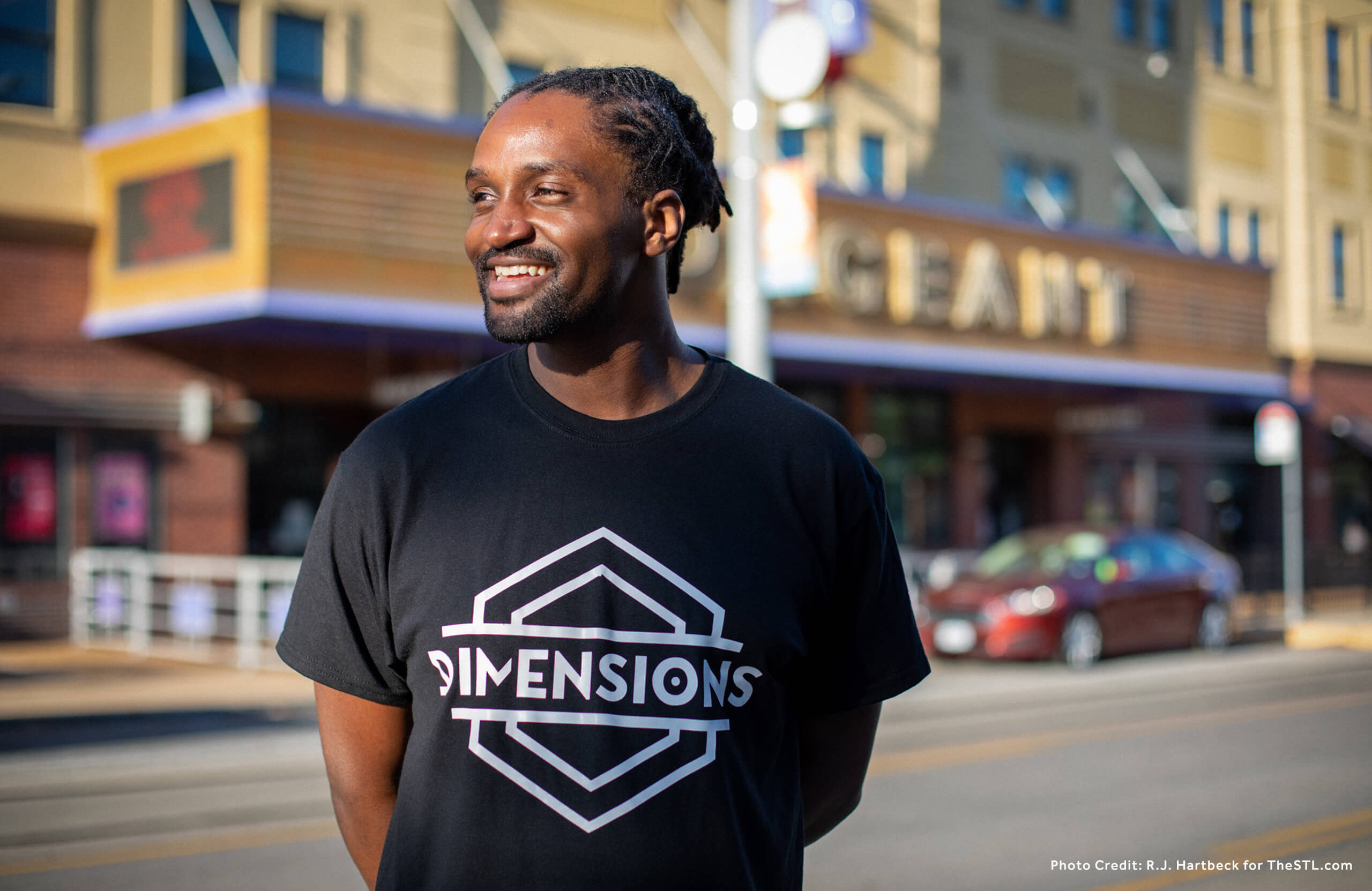 Dimensions Logo on Shirt by Garett Southerton, Creative Brand Strategist of Garett® based in Long Island, New York