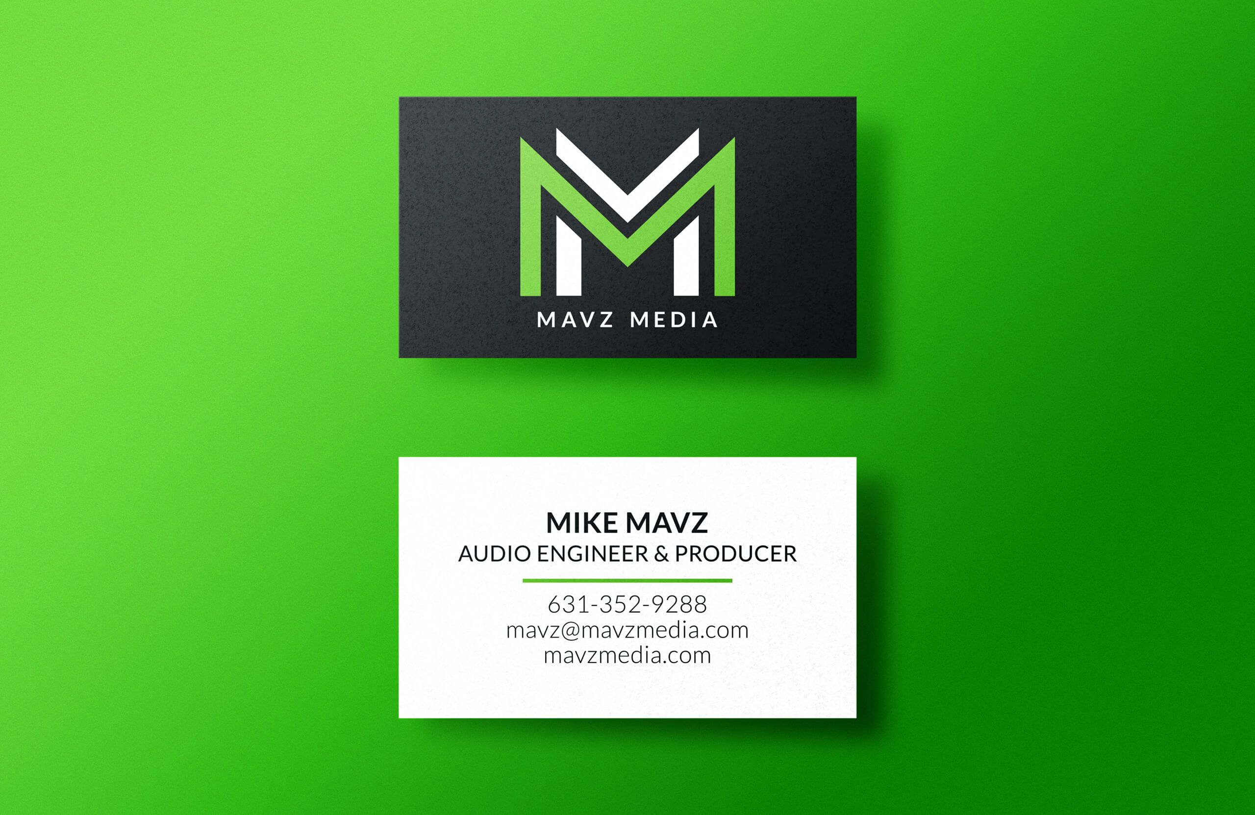 Mavz Media Business Cards by Garett Southerton, Creative Brand Strategist of Garett® based in Long Island, New York